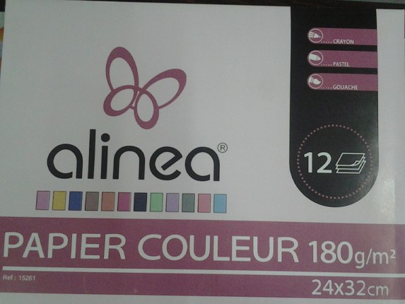 Pochette de 12 papiers couleurs assortis 24x32cm - Accessoires