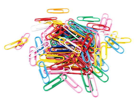Boite de 100 trombones couleurs 32mm - Image produit