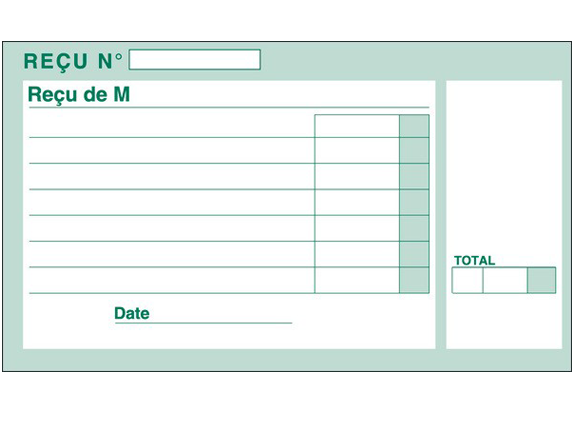 carnet de reçus - Image produit