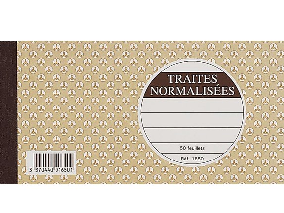 Carnet de traites normalisées - Image produit